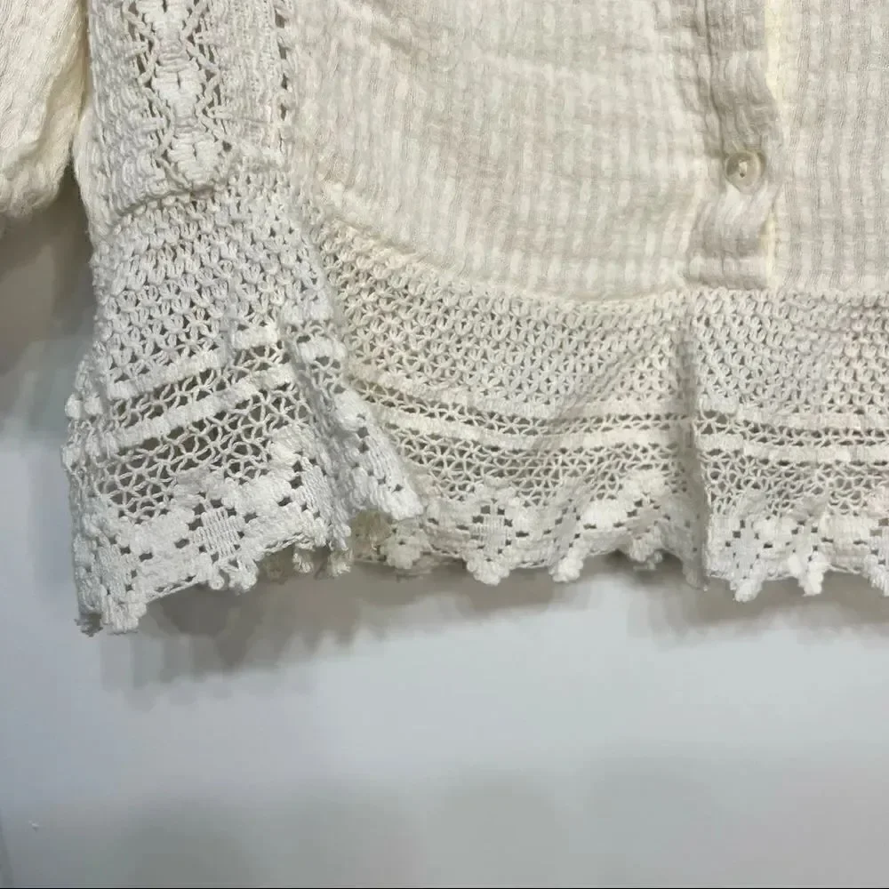 Zara Crotchet Lace Crop Blouse